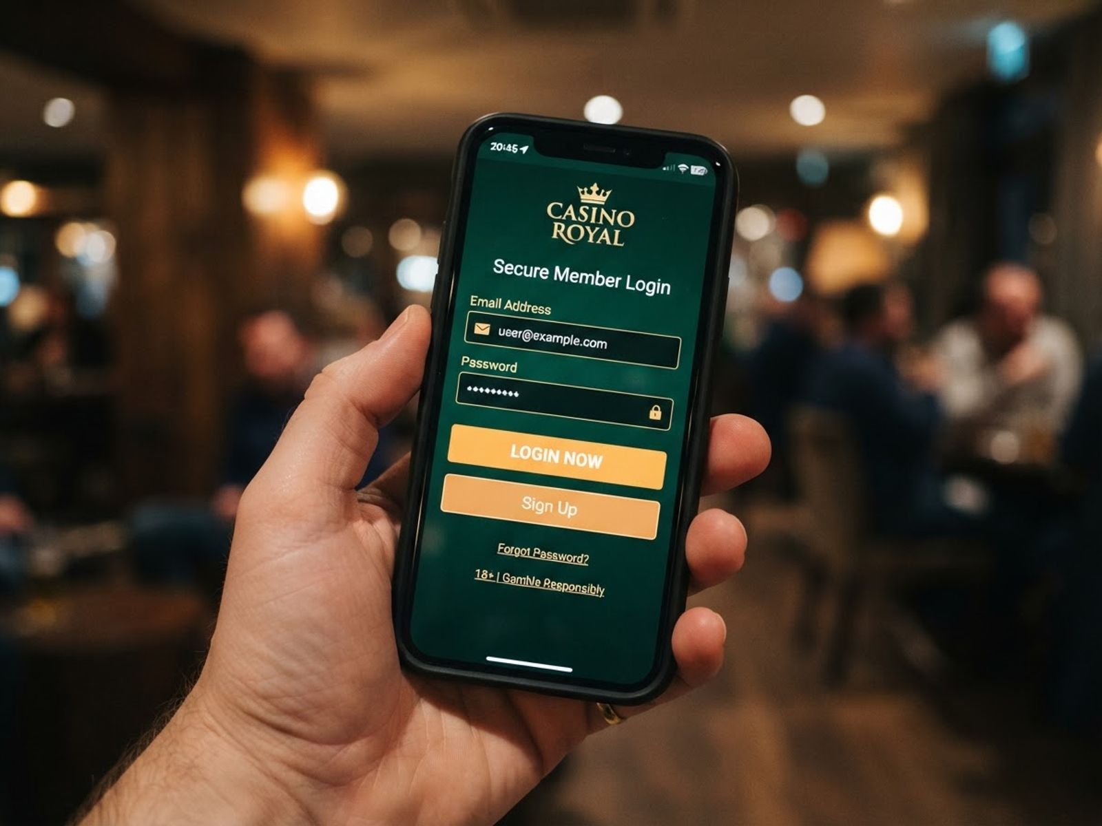 Connexion sécurisée à un compte casino sur smartphone